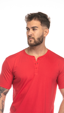 Camiseta Henley Masculina Básica Slim