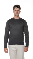 Suéter Tricô Liso Cinza Chumbo