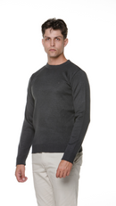 Suéter Tricô Liso Cinza Chumbo