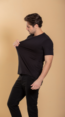 Camiseta Masculina Básica De Algodão Egípcio