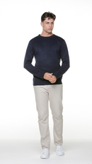 Suéter Tricô Liso Azul Marinho